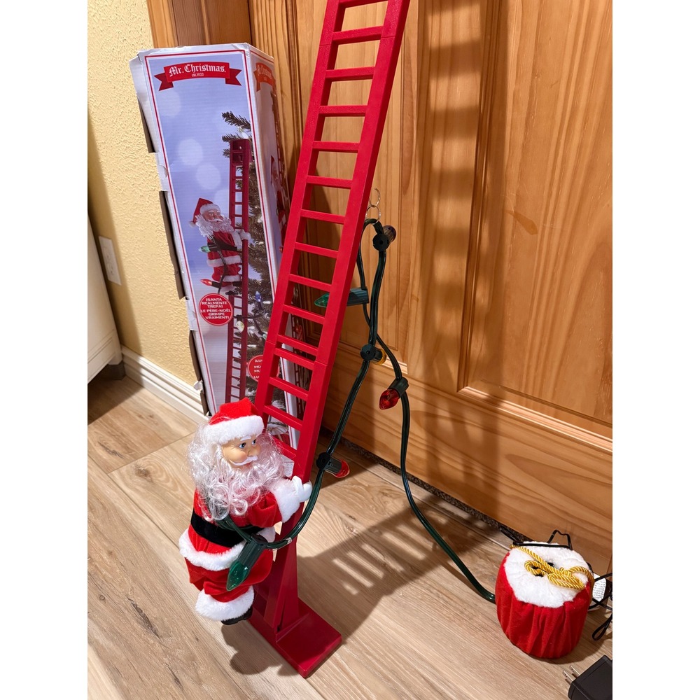 Mr. Christmas Super Climbing‎ Santa Animated Musical LED Ladder Decoration 43" - Picture 4 of 9